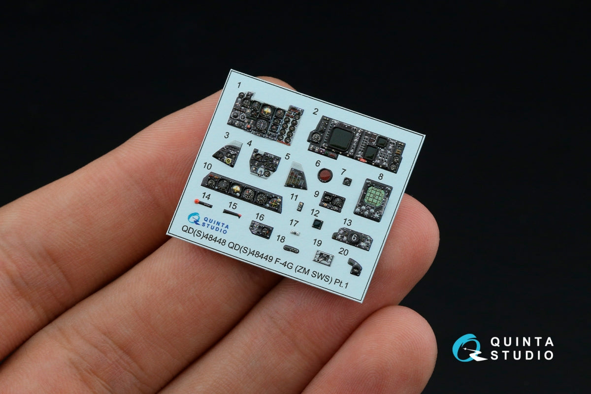 Quinta Studio QDS-48448 F-4G early 3D-Printed &amp;amp; coloured Interior on decal paper (Zoukei Mura SWS) (Small version) 1/48 – immagine 5