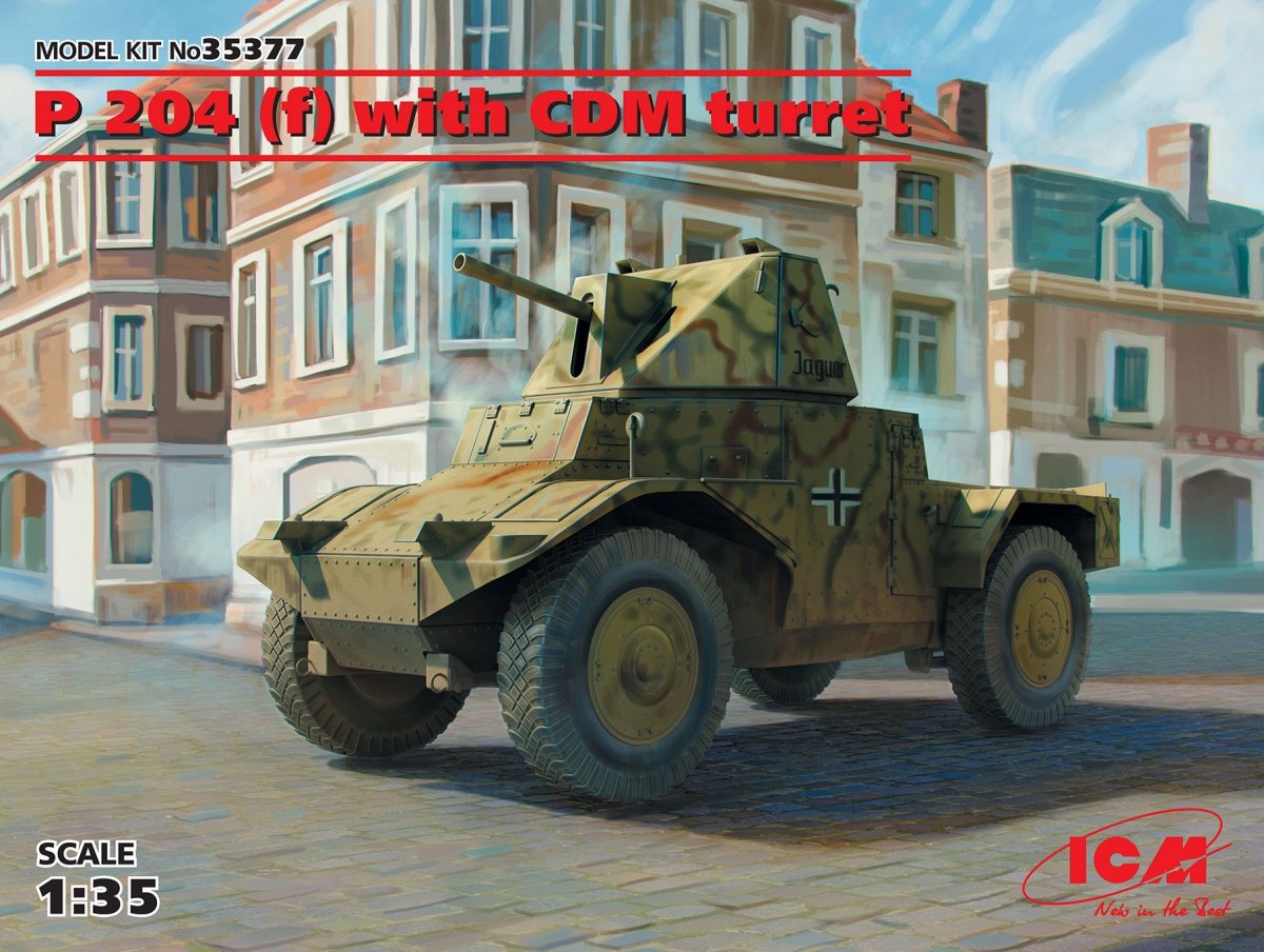 ICM 35377 Panzerspahwagen P 204 (f) with CDM turret, WWII German Armored Vehicle 1/35