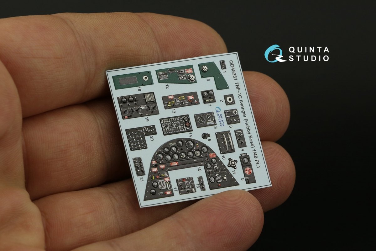 Quinta Studio QD48351 TBF-1C 3D-Printed &amp;amp; coloured Interior on decal paper (Hobby Boss) 1/48 – immagine 6
