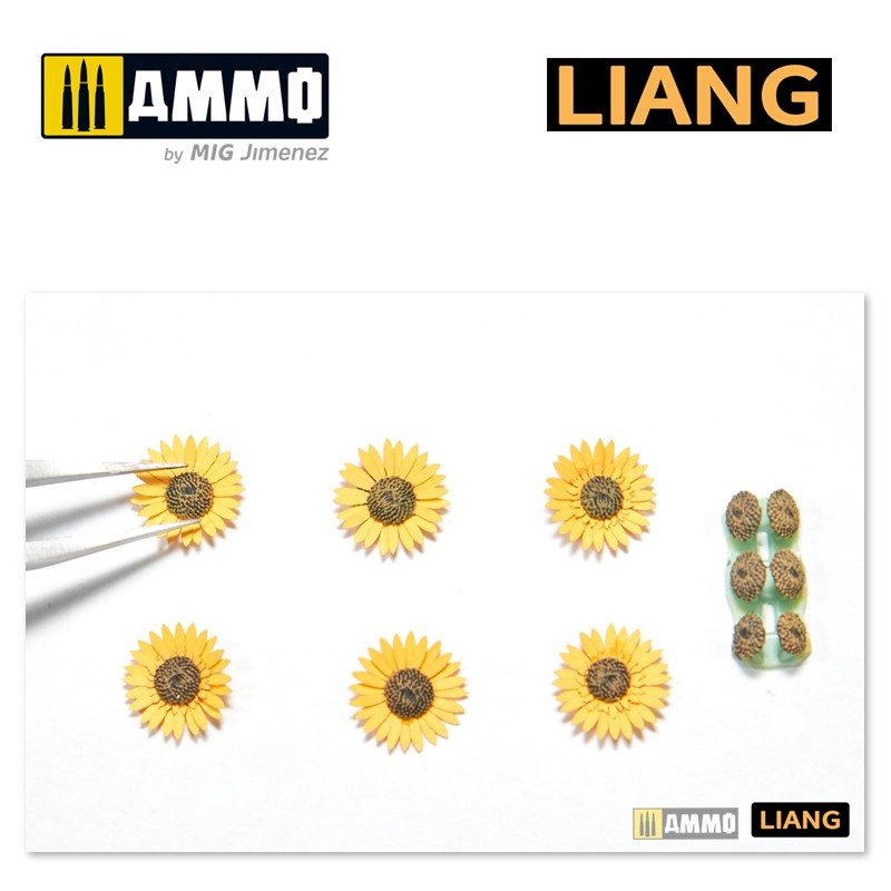 Liang 0101 Tournesols en papier pour dioramas (pièces imprimées au laser et en 3D) – image 5