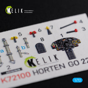 Décalcomanies 3D intérieures KELIK K72100 Horten Go 229 pour maquette Revell au 1/72 – image 2