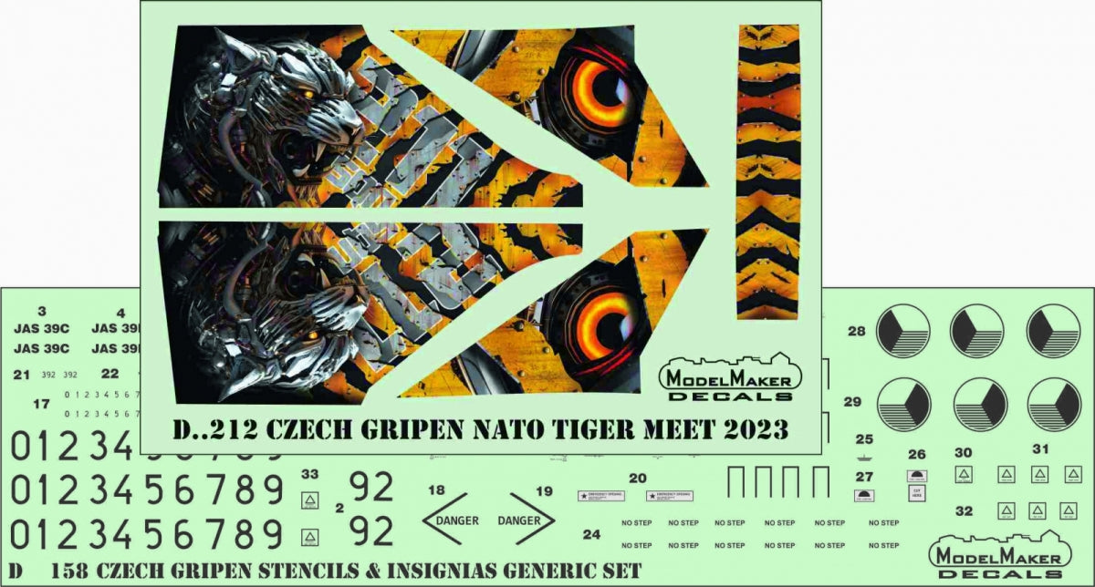 ModelMaker Decals D48212 Czech Gripen NATO Tiger Meet 2023 1/48 – Bild 3