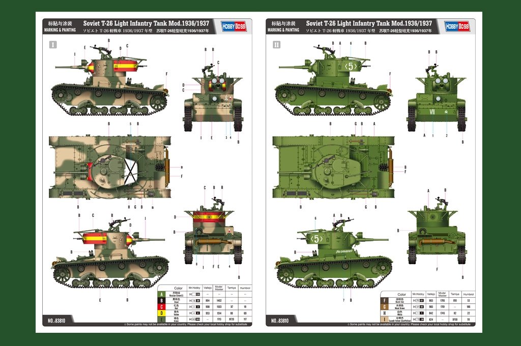Hobby Boss 83810 Soviet T-26 Light Infantry Tank Mod.1936-1937 1/35 – immagine 2