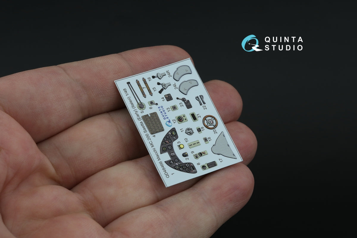 Quinta Studio QD48466 Macchi MC.200 Saetta (Early) 3D-Printed coloured Interior on decal paper (Italeri) 1/48 – immagine 6