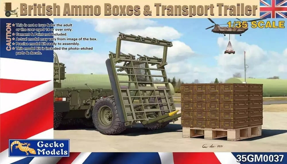 Gecko Models 35GM0037 Remorque de transport de caisses de munitions britanniques 1/35