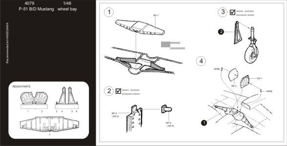 Aires 4219 P-51D Mustang wheel bay 1/48 TAMIYA – Bild 2