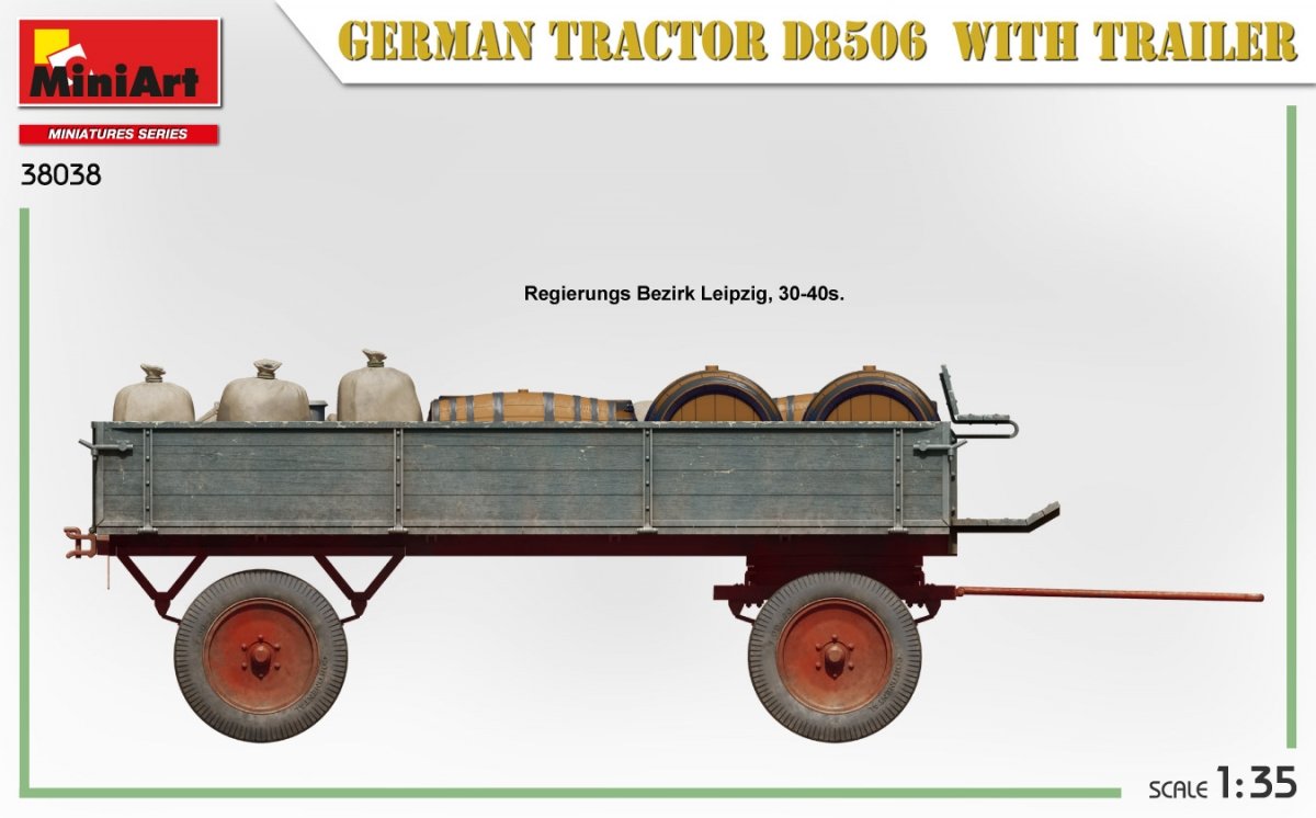 MiniArt 38038 German Tractor D8506 with trailer 1/35 – immagine 8