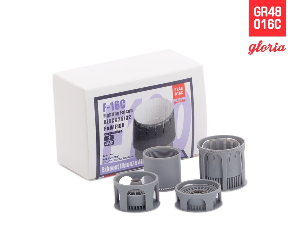 Gloria GR48016C F-16C F110-PW Carbon Fiber Exhaust Nozzle &amp;amp; Afterburner OPEN TAMIYA 1/48 – immagine 4