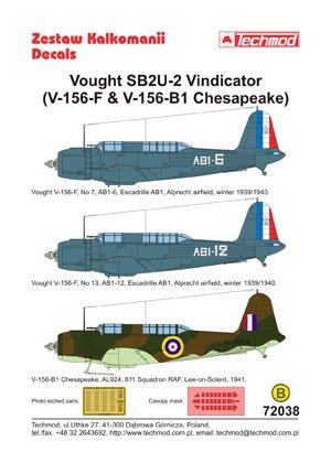 Techmod 72038 - Vought SB2U-2 Vindicator (V-156 Chesapeake) 1/72 – image 2