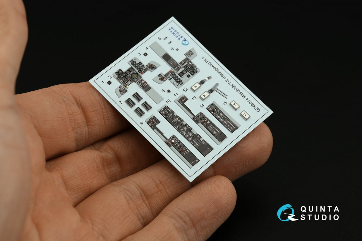 Quinta Studio QD48014 Mitsubishi T-2 3D-Printed coloured Interior on decal paper (Hasegawa) 1/48 – immagine 3