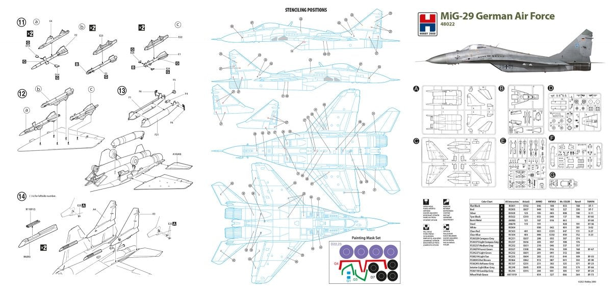 Hobby 2000 48022 MiG-29 German Air Force ( ACADEMY + CARTOGRAF + MASK ) 1/48 – immagine 2