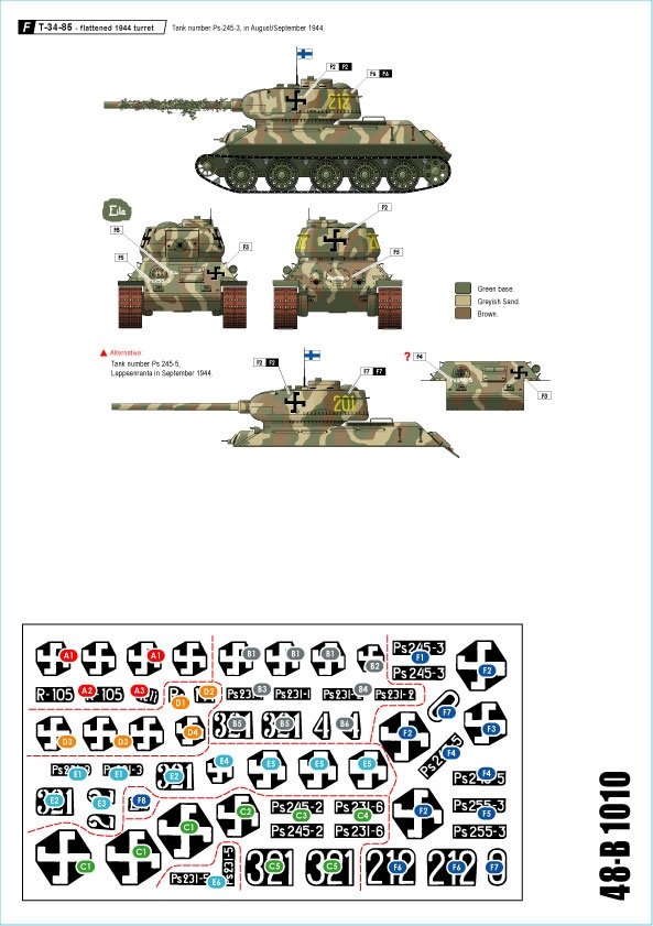 Star Decals 48-B1010 Finland WW2 # 2. T-34 m/1941, T-34 m/1943 and T-34-85 1/48 – immagine 2