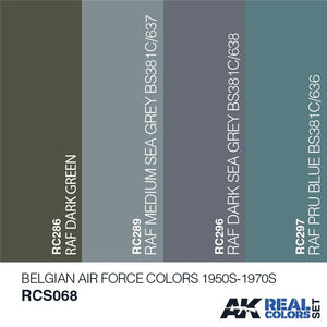 AK Interactive RCS068 BELGIAN AIR FORCE COLORS 1950S-1970S SET 4x10ml – Bild 2
