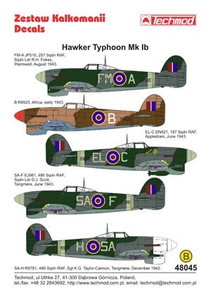Techmod 48045 - Hawker Typhoon IB 1/48 – immagine 2