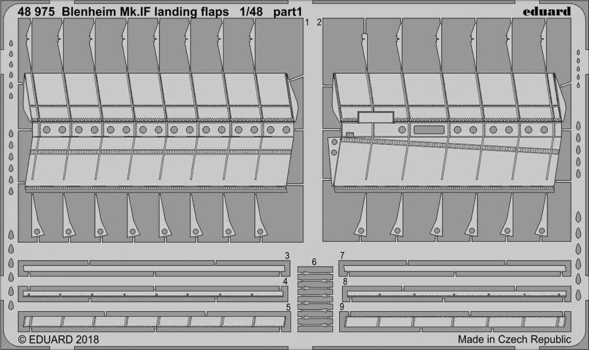 Eduard 48975 Blenheim Mk. IF landing flaps AIRFIX 1/48