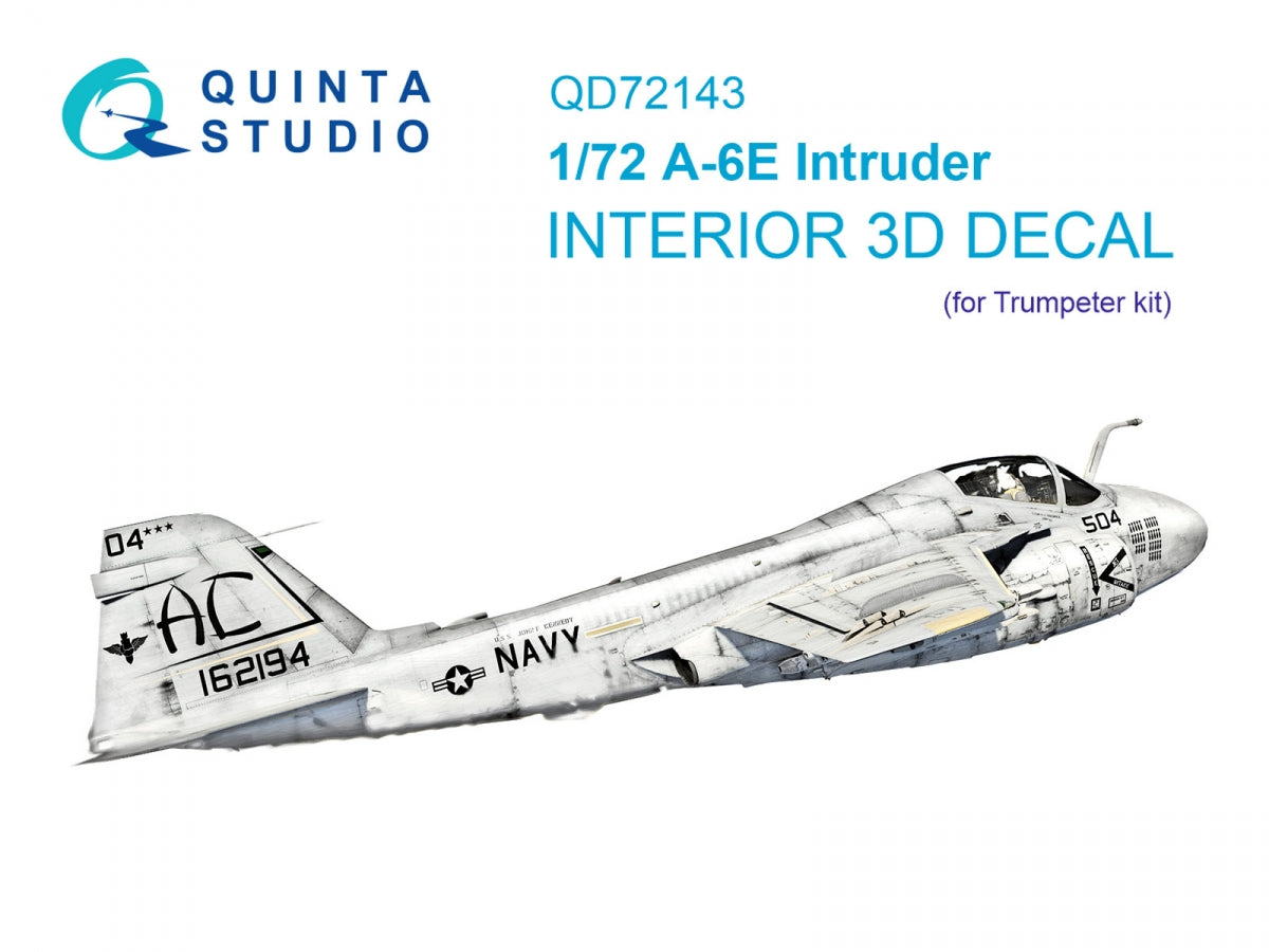 Quinta Studio QD72143 A-6E Intruder 3D-Printed coloured Interior on decal paper (Trumpeter) 1/72