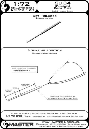 Master AM-72-128 Su-34 (Fullback) Pitot tube 1/72 – immagine 4