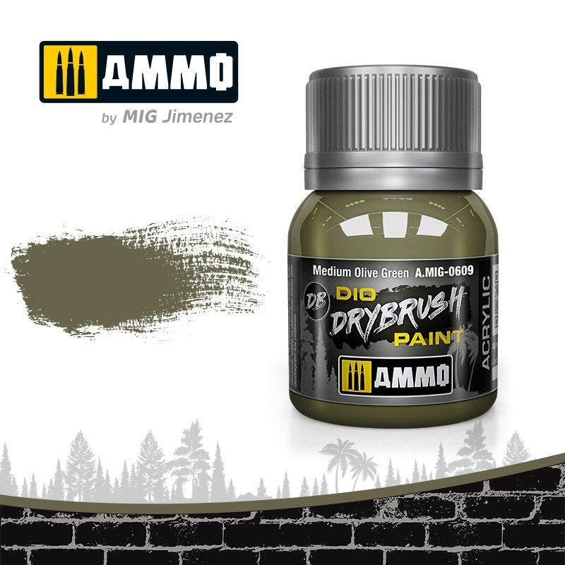 Munitions Mig 0609 DRYBRUSH Vert olive moyen 40 ml