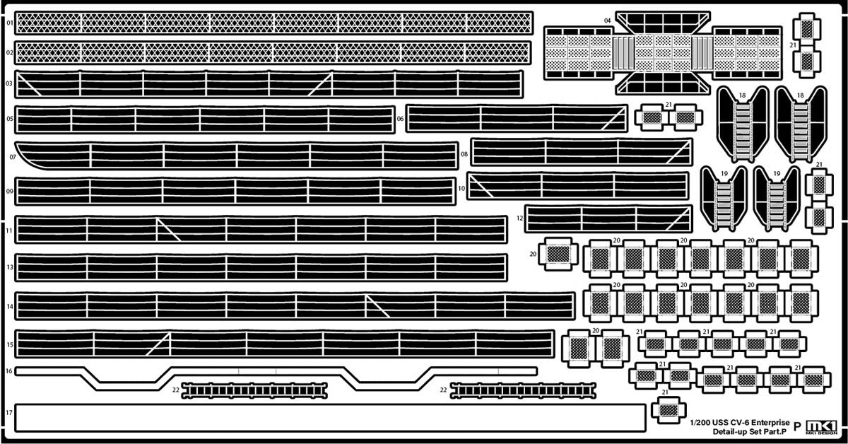 MK1 Design MD-20022 USS CV-6 Enterprise DX with Full Wooden Deck for Trumpeter 1/200 – immagine 74