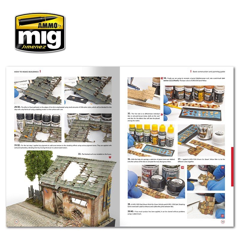 AMMO of Mig Jimenez 6135 HOW TO MAKE BUILDINGS. BASIC CONSTRUCTION AND PAINTING GUIDE (English) – imagen 3