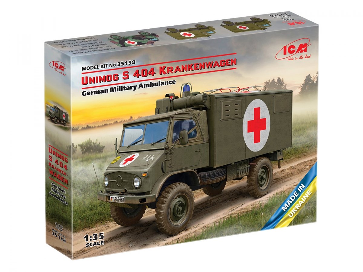 ICM 35138 Unimog S 404 Krankenwagen German Military Ambulance 1/35 – zdjęcie 2