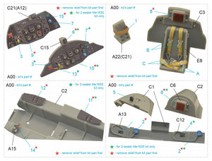 Quinta Studio QD48242 Me 163B/S 3D-Printed &amp;amp; coloured Interior on decal paper (Dragon) 1/48 – imagen 2