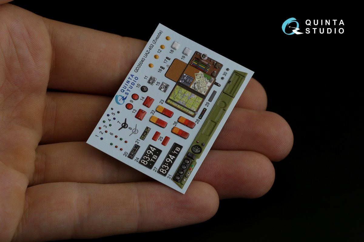 Quinta Studio QD35040 UAZ-452 3D-Printed &amp;amp; coloured Interior on decal paper (Zvezda) 1/35 – immagine 10