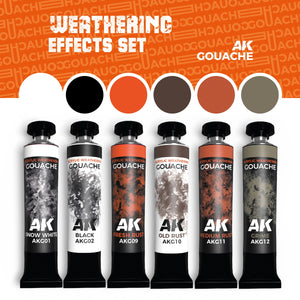 AK Interactive AKG25 WEATHERING EFFECTS SET – AK GOUACHES
