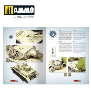 AMMO of Mig Jimenez 6602 SOLUTION BOOK 19 - How to Paint WWII German D.A.K .Vehicles (English, Castellano, Francais, Deutsch) – immagine 4