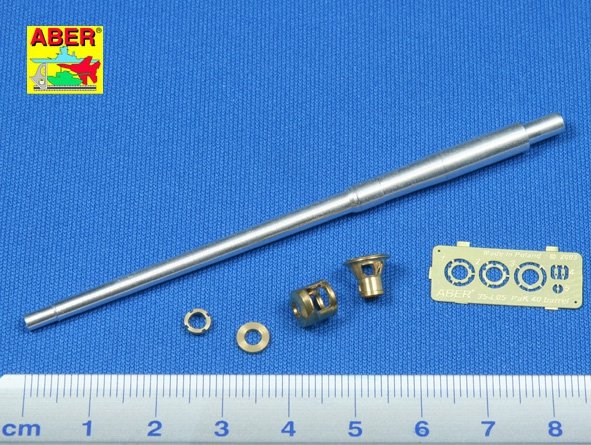 Aber 35L-005 Lufa z hamulcem wylotowym Pak 40/3 do Mardera III M Tamiya 1/35 – immagine 2