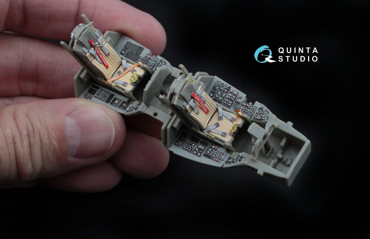 Intérieur imprimé en 3D et coloré sur papier décalcomanie pour le kit Kinetic (QD48045 F-16D (blocs 30/40/50) de Quinta Studio) à l&amp;#39;échelle 1/48 – image 5