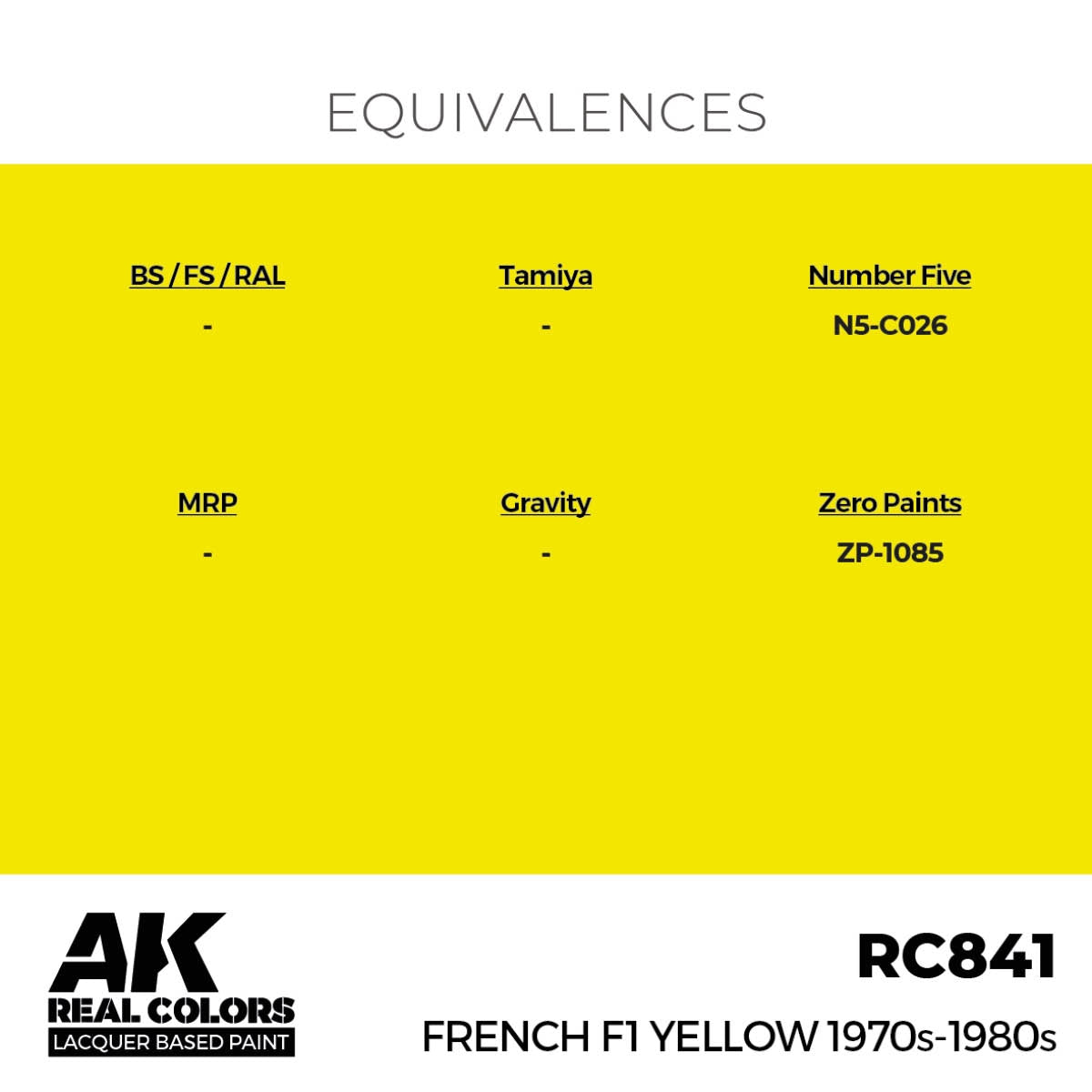 AK Interactive RC841 France F1 Jaune années 1970-1980 17 ml – image 3