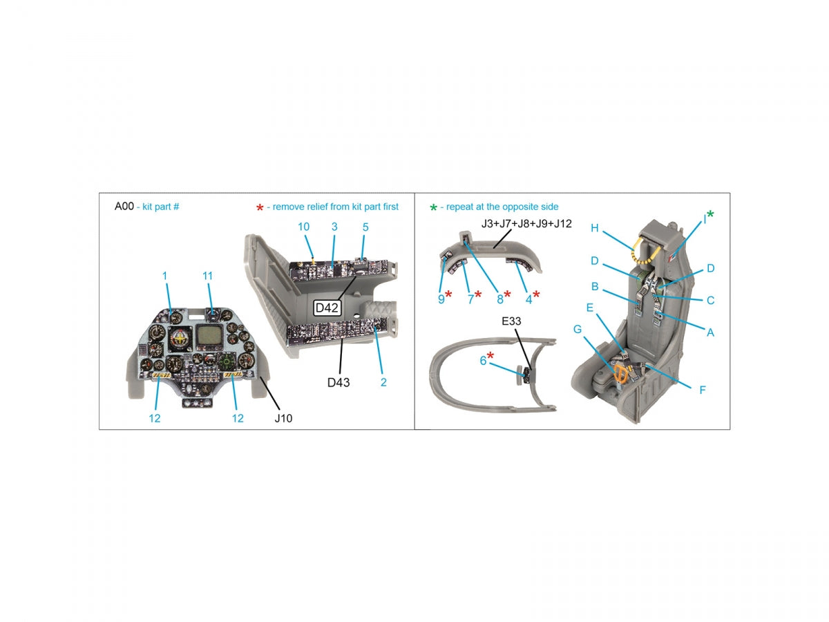 Quinta Studio QD48527 A-4M early 3D-Printed &amp;amp; coloured Interior on decal paper (Magic Factory) 1/48 – immagine 2