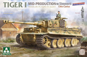 Takom 2200 Tiger I Mid Production w/zimmerit Sd.Kfz. 181 Pz.Kpfw. VI Ausf. E Otto Carius 1/35