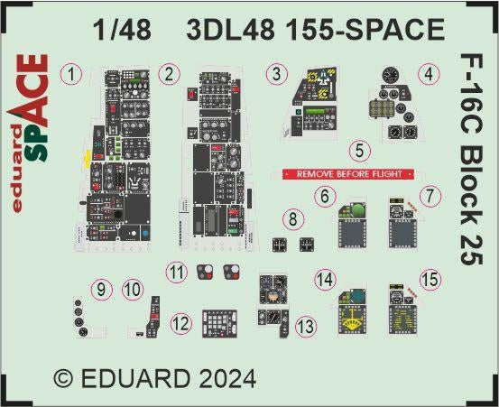 Eduard 3DL48155 F-16C Block 25 SPACE TAMIYA 1/48 – zdjęcie 3