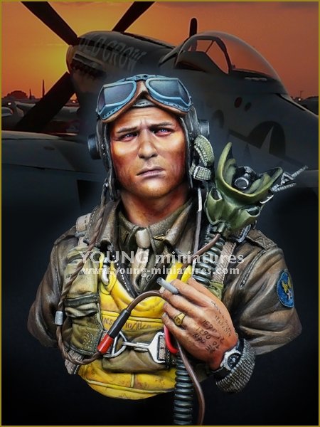 Young Miniatures YM1856 Pilote de chasse USAAF 1944 1/10