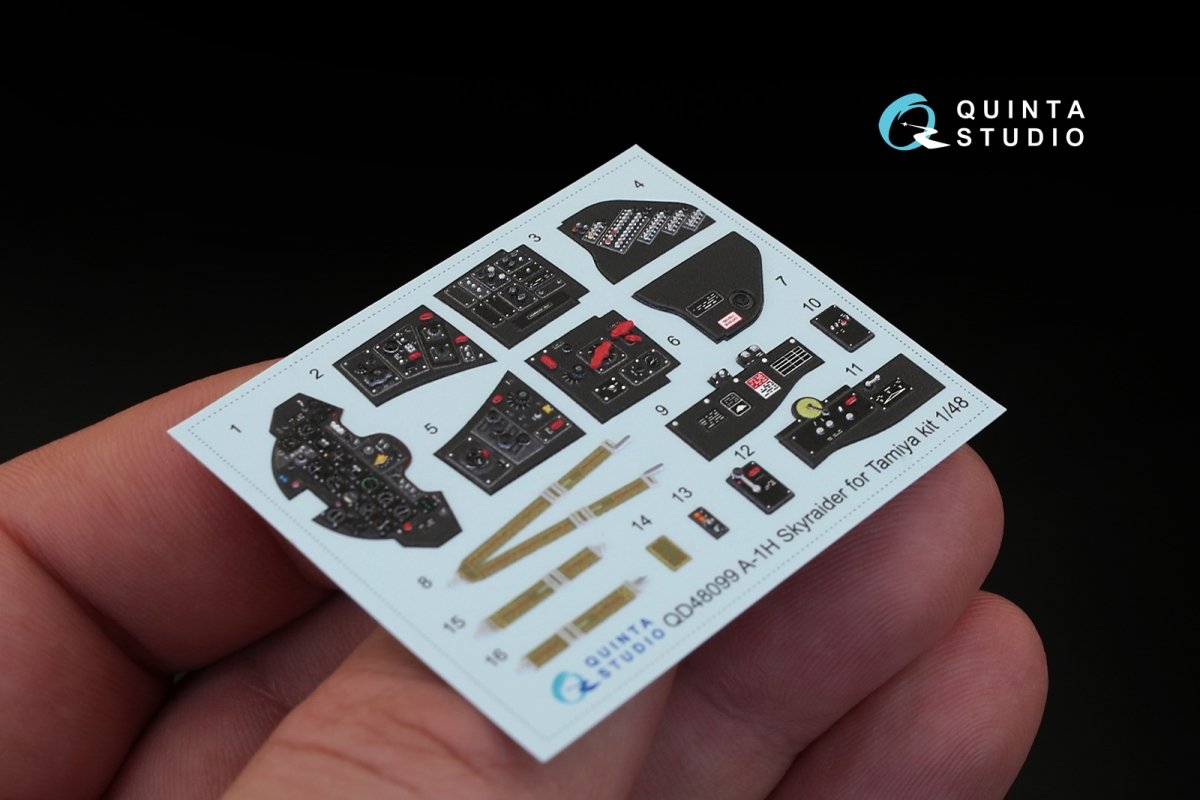 Intérieur imprimé en 3D et coloré sur papier décalcomanie Quinta Studio QD48099 A-1H (pour maquette Tamiya) 1/48 – image 4