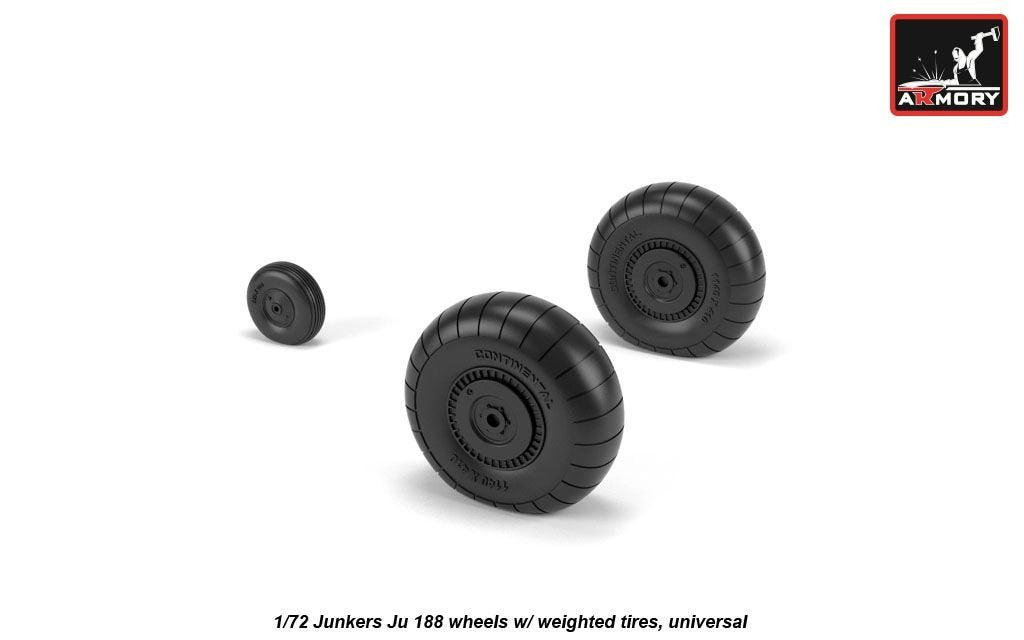 Roues Junkers Ju 188 avec pneus lestés, Armory Models AW72203, échelle 1/72
