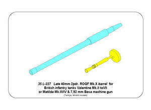 Aber 35L-227 Late barrel for Valentine Mk.II to VII or Matilda Mk.III/IV with Besa MG barrel 1/35 – Bild 9