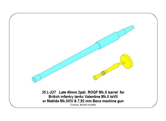 Aber 35L-227 Late barrel for Valentine Mk.II to VII or Matilda Mk.III/IV with Besa MG barrel 1/35 – Bild 9