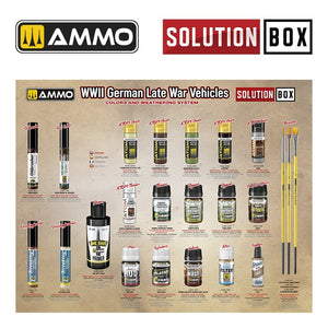 AMMO of Mig Jimenez 7729 SOLUTION BOX 23 – WWII German Late War Vehicles. Colors and Weathering System – Bild 3