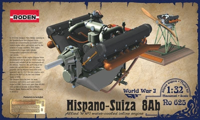 Roden 625 Moteur simple Hispano-Suiza 8ab 1/32