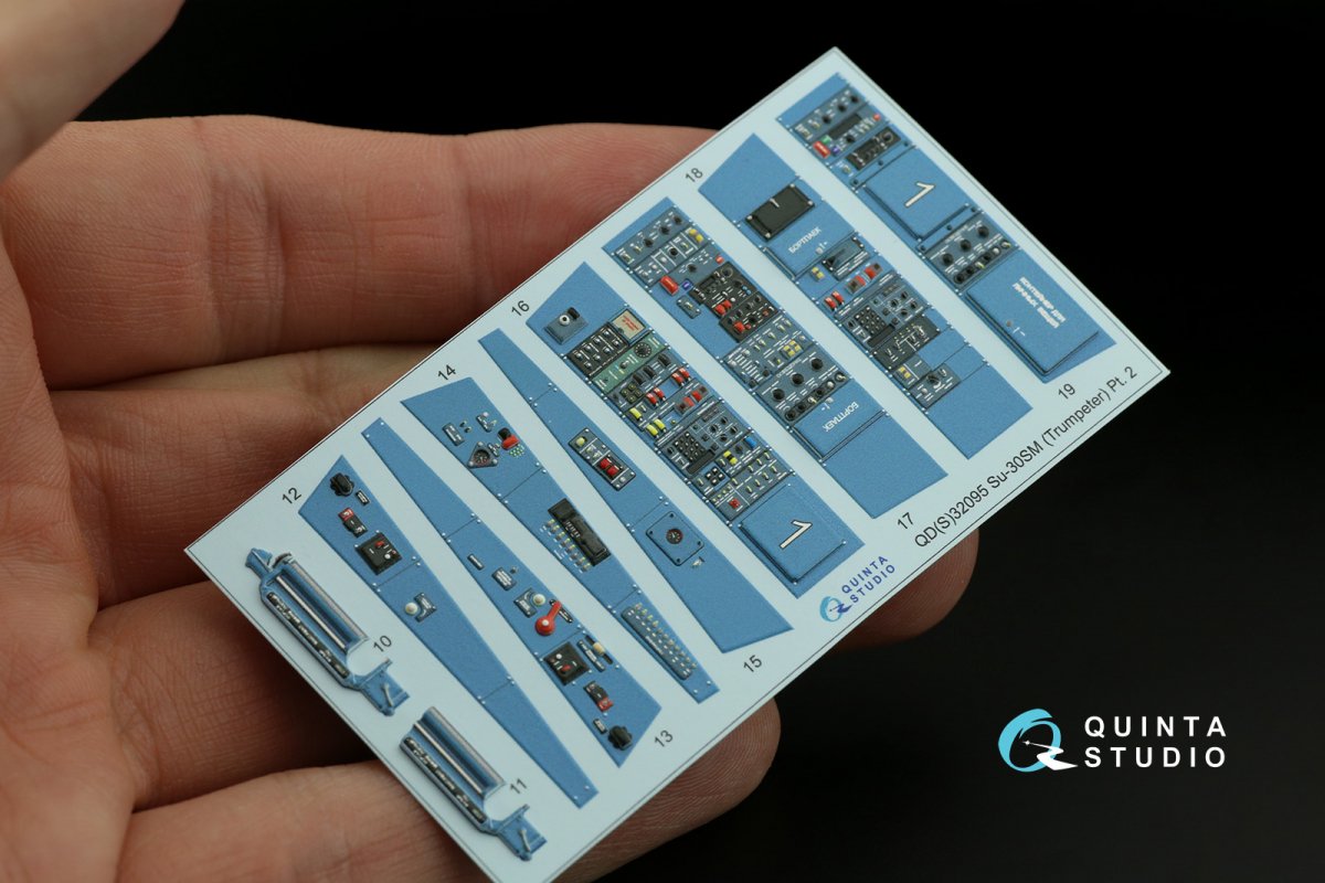 Quinta Studio QD32095 Su-30SM 3D-Printed &amp;amp; coloured Interior on decal paper (conversion for Trumpeter Su-30MKK ) 1/32 – immagine 13
