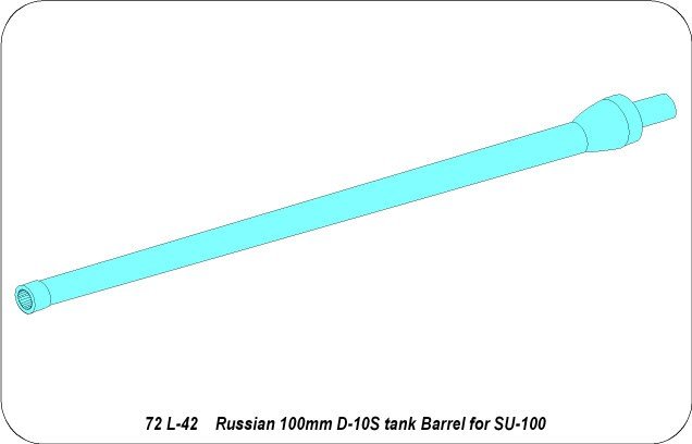 Aber 72L-42 Lufa 100 mm do SU-100 / Russian 100 mm Barrel for SU-100 1/72 – imagen 6