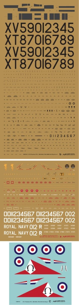 HobbyDecal AL72007V1 Pahntom FG.1 892 Nas, HMS FAA Ark Royal 1/72 – imagen 3