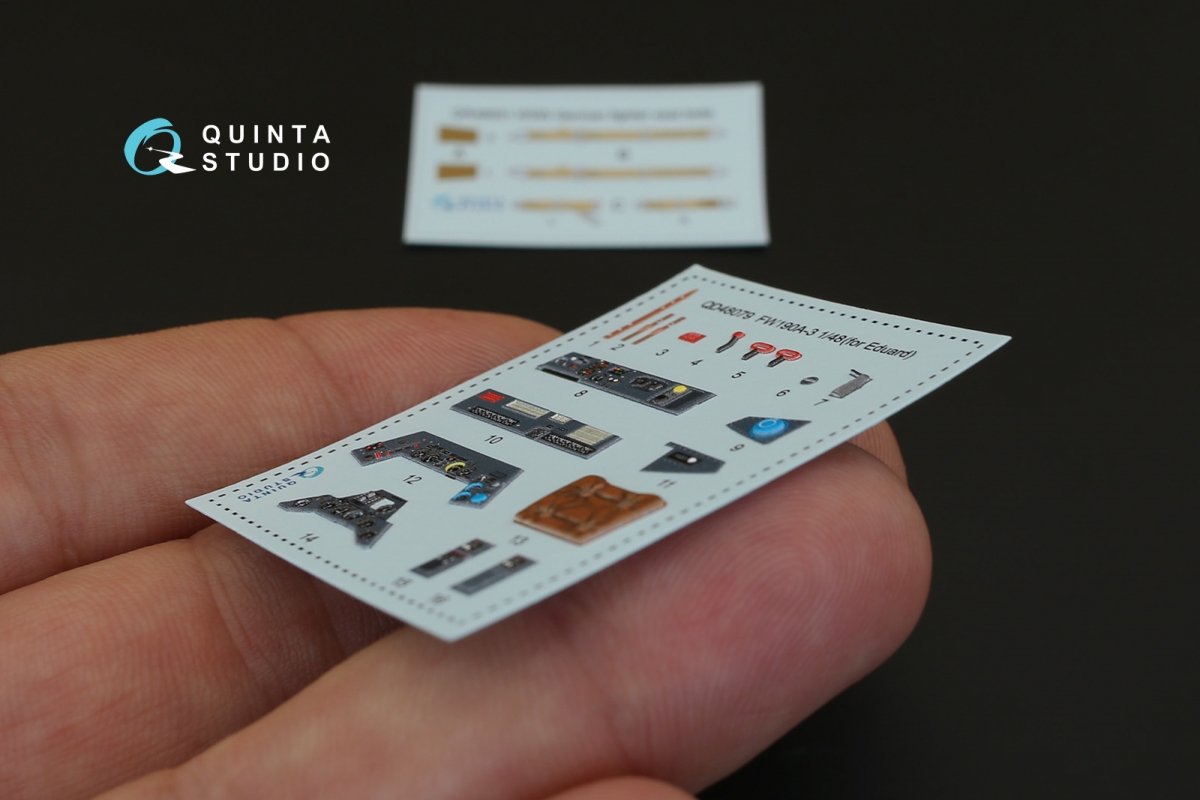 Quinta Studio QD48079 FW 190A-3 3D-Printed &amp;amp; coloured Interior on decal paper (for Eduard kit) 1/48 – Bild 4