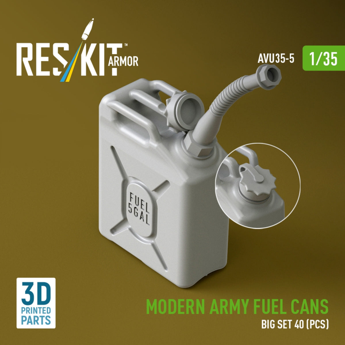 RESKIT AVU35-0005 Modern army fuel cans, big set (3D Printed) 1/35
