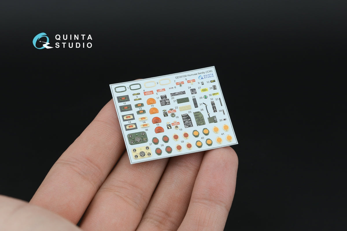 Quinta Studio QD35154 Humvee family 3D-Printed &amp;amp; coloured Interior on decal paper (ICM) 1/35 – immagine 11
