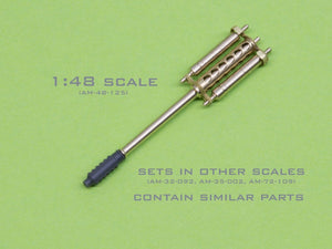 Master AM-32-092 AH-64 Apache - M230 Chain Gun barrel (30mm), Pitot Tubes and tail antenna (resin, PE and turned parts) 1/32 – immagine 5