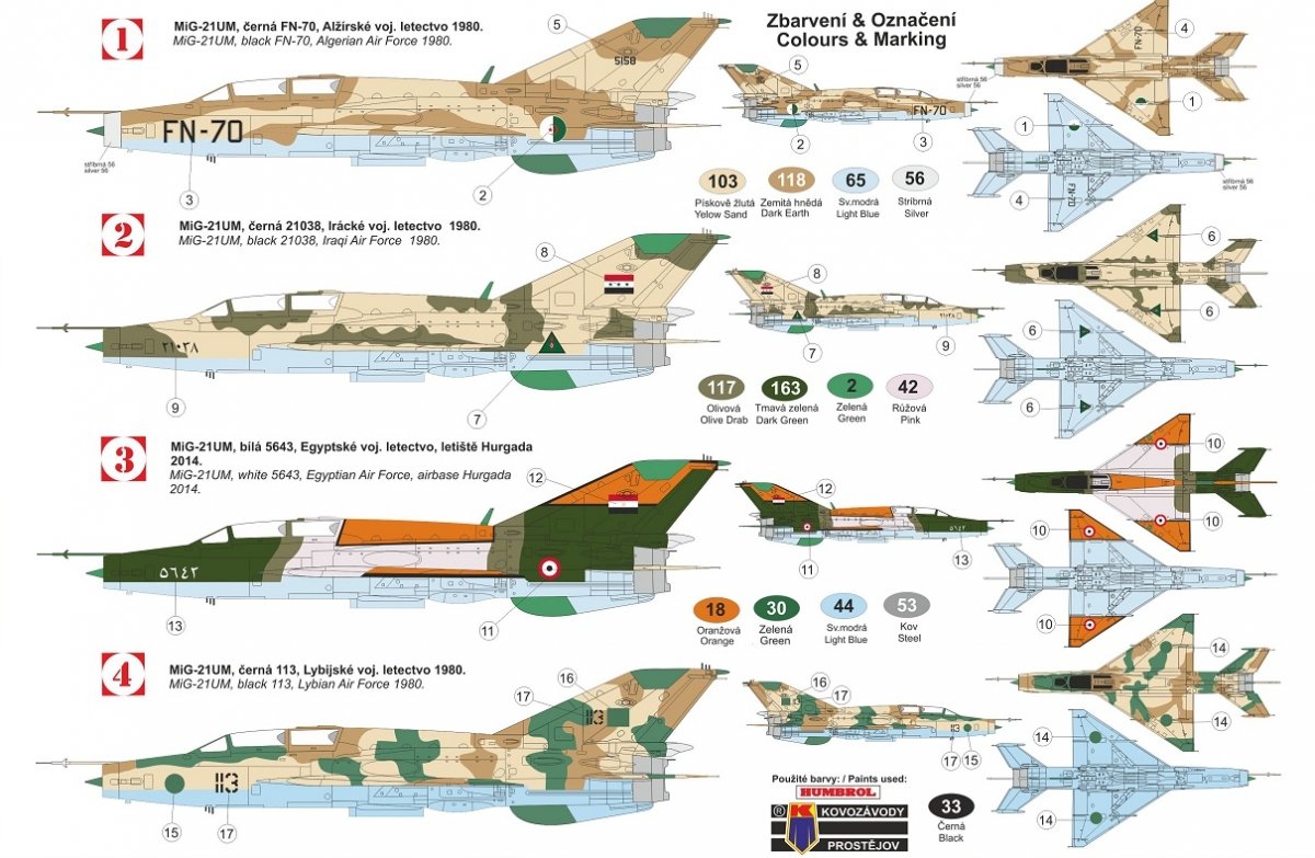 Kovozavody Prostejov KPM0202 MiG-21UM In Arab service 1/72 – immagine 2
